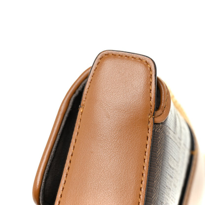Fendi Glazed Fabric Vitello Century FF 1974 Stamp Patch Mini Double F Crossbody Bag Mogano Panna Caramello 11 of 12