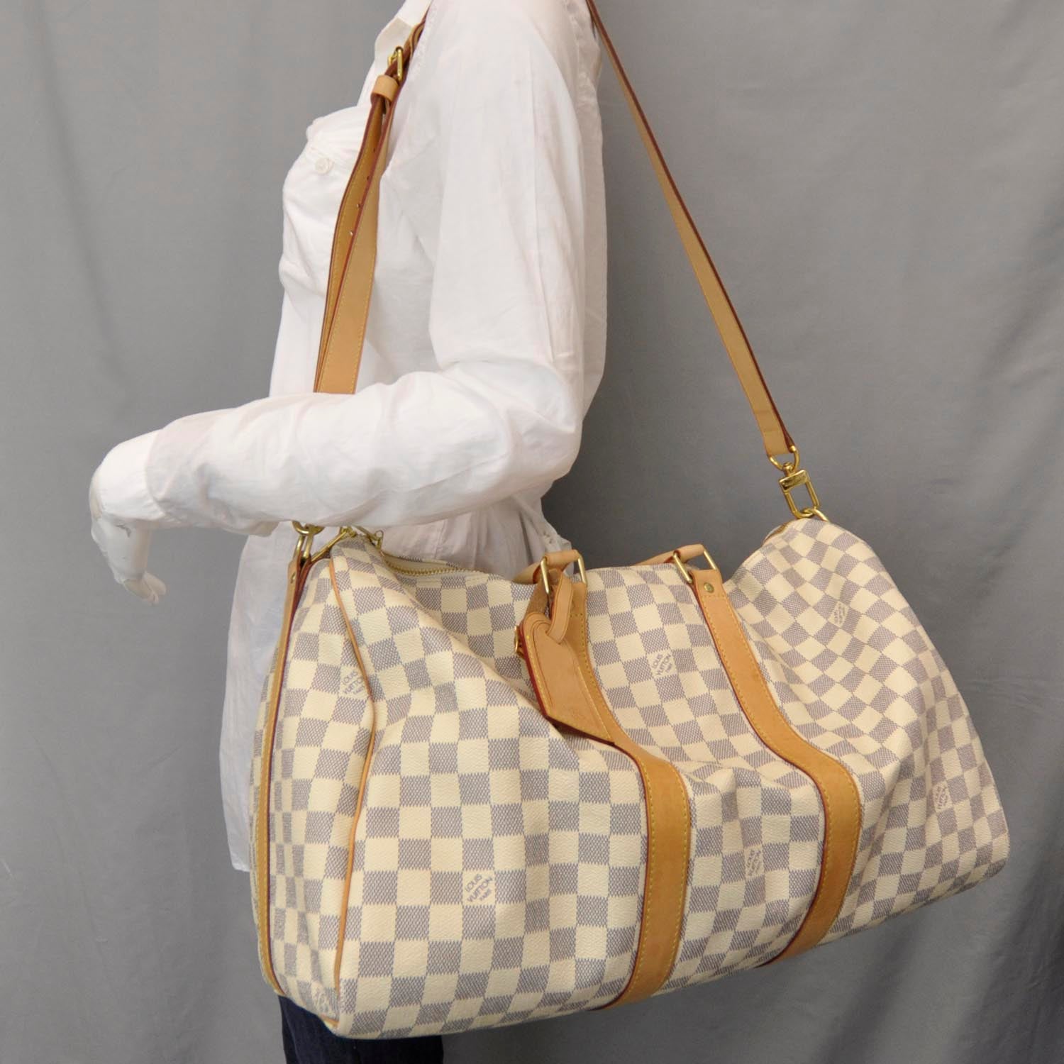 Louis Vuitton Damier Azur Keepall Bandouliere 45 2 of 8