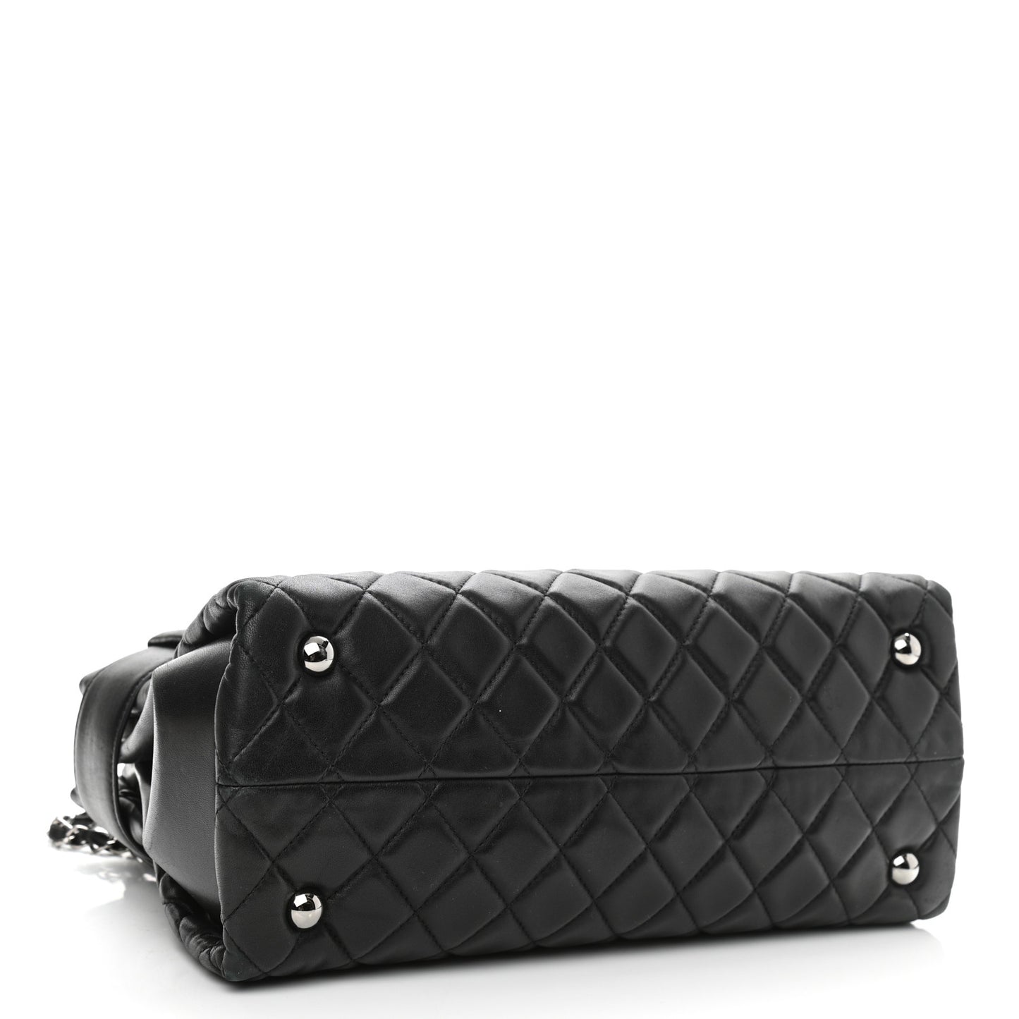 Lambskin Quilted Small Coco Loop Tote Black