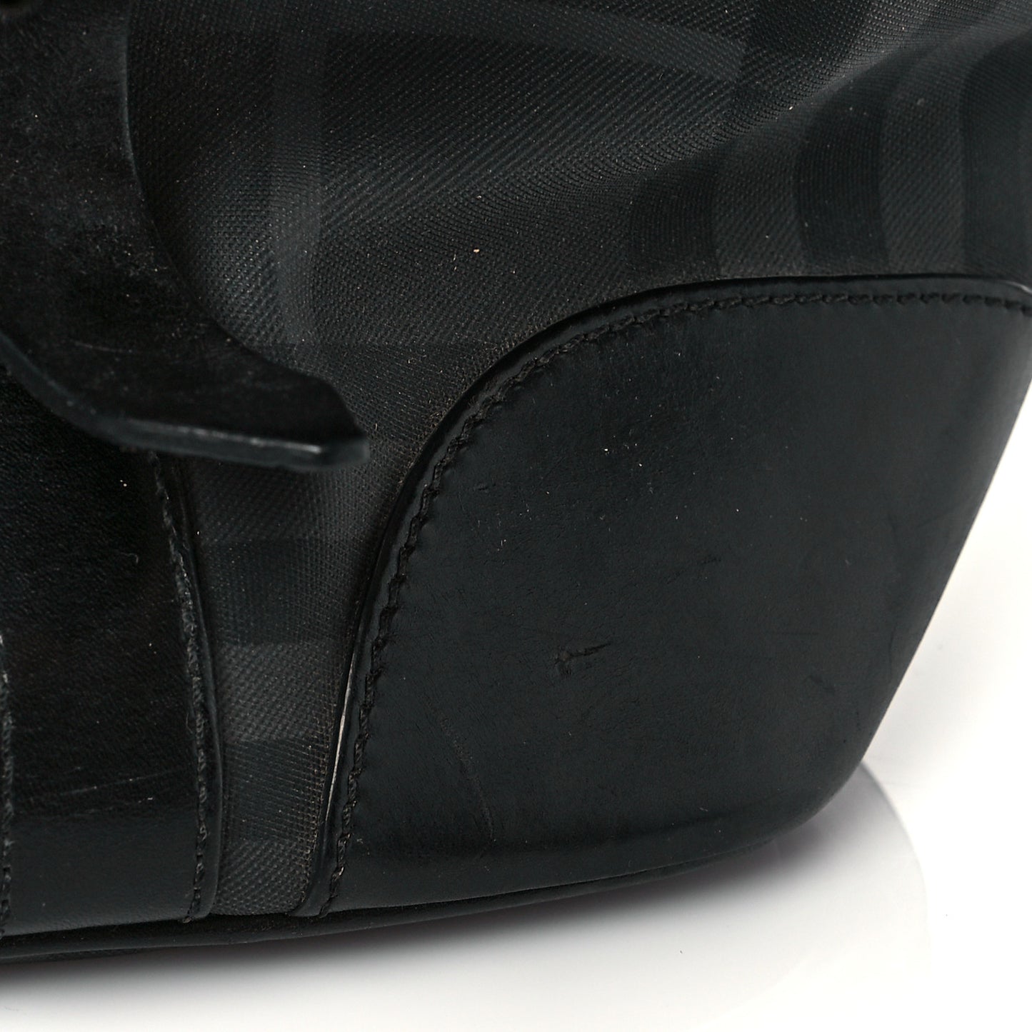 Nylon Smoked Check Weekend Duffle Bag Black