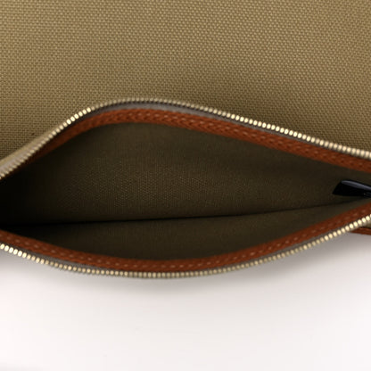 Hermes Military Toile Vache Hunter Herbag Zip Retourne 31 PM Poussiere Fauve 8 of 21