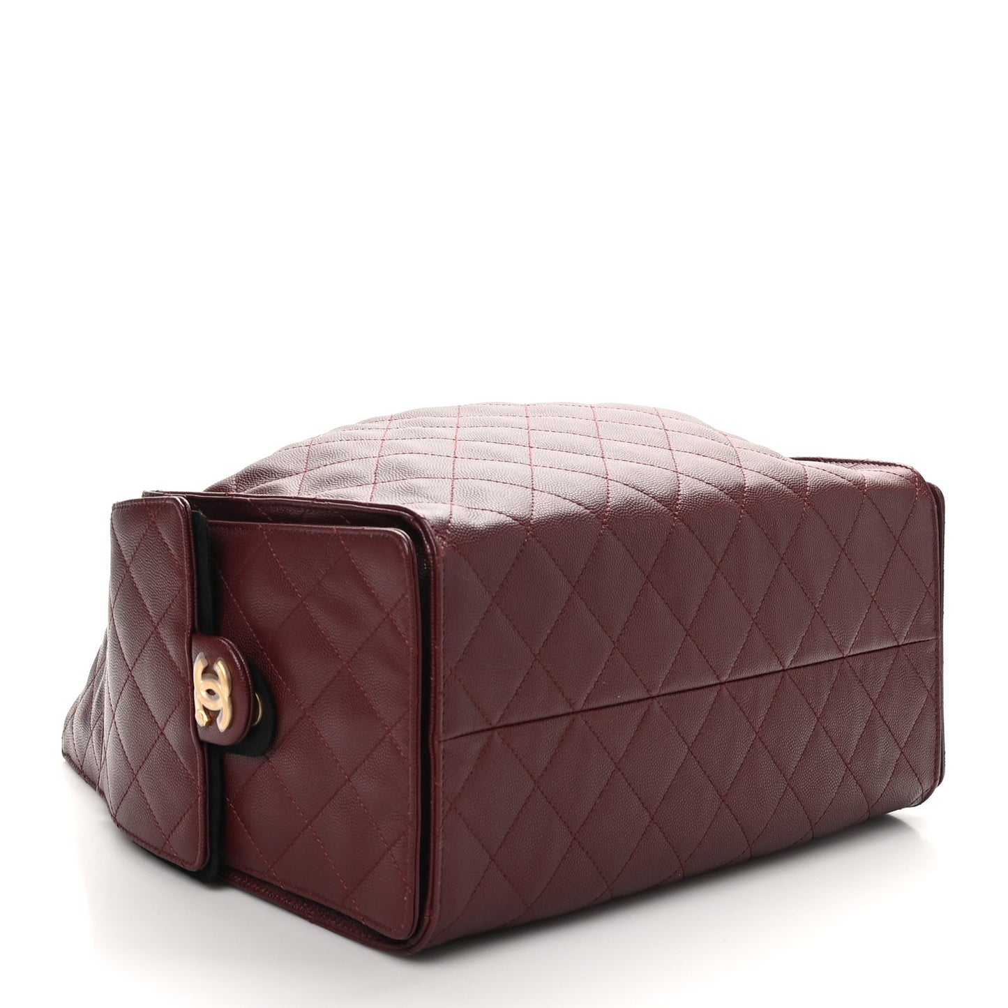 Caviar Quilted Medium Chanel 25 Handbag Burgundy