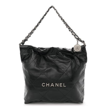 Chanel Shiny Calfskin Quilted Small Chanel 22 Black 1 of 11