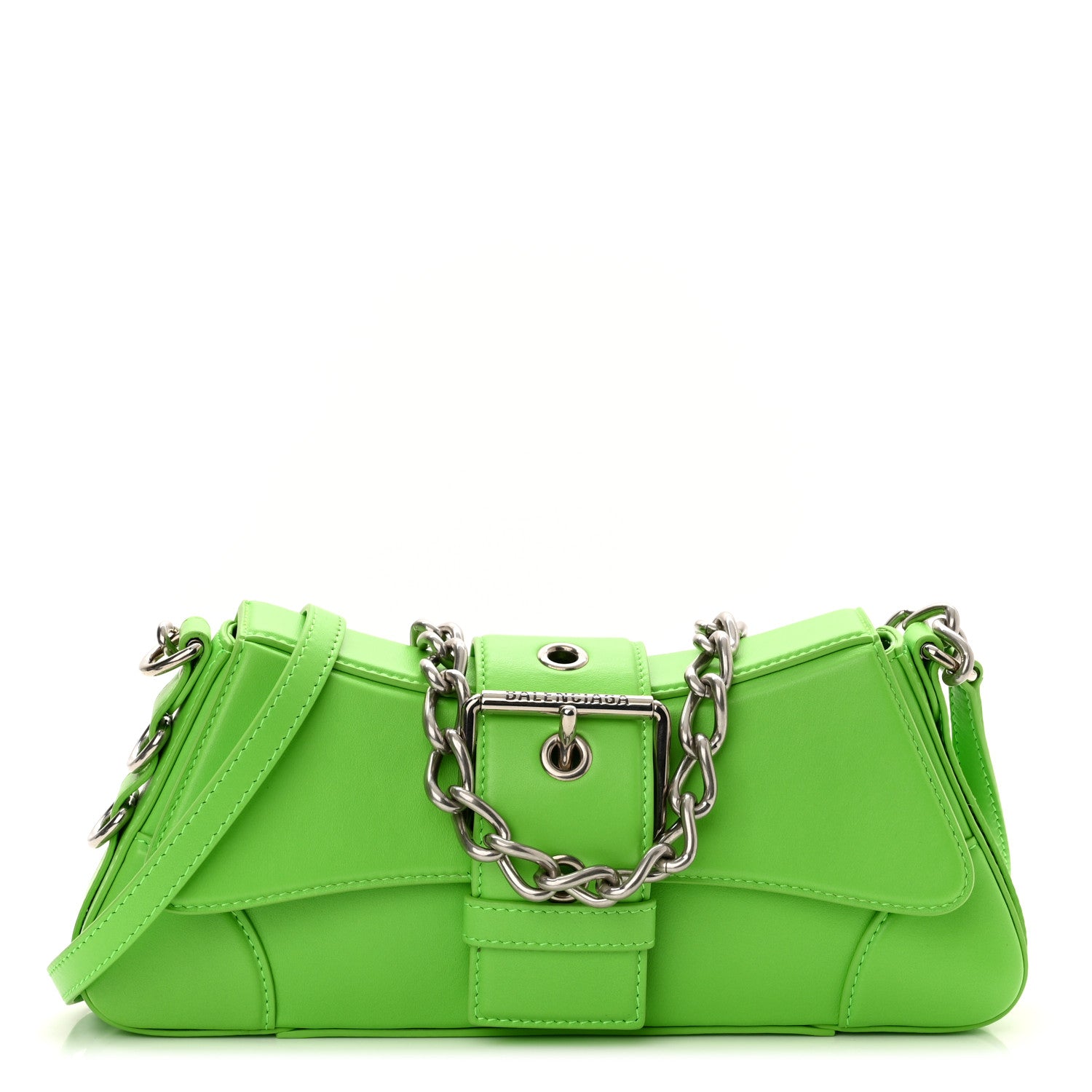 Balenciaga Smooth Calfskin Small Lindsay Shoulder Bag Acid Green 1 of 10