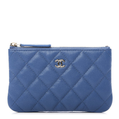 Chanel Caviar Quilted Small Cosmetic Case Blue 1 of 8