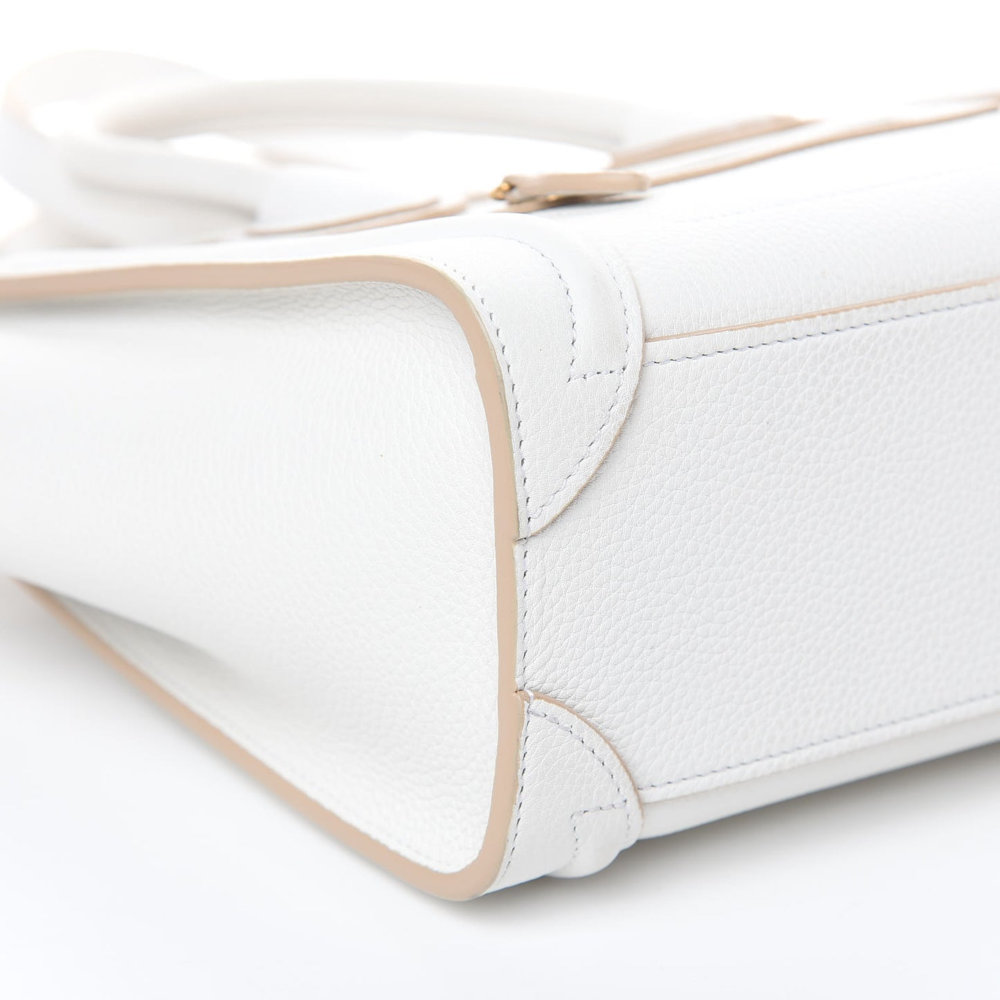 Drummed Calfskin Nano Luggage Optic White