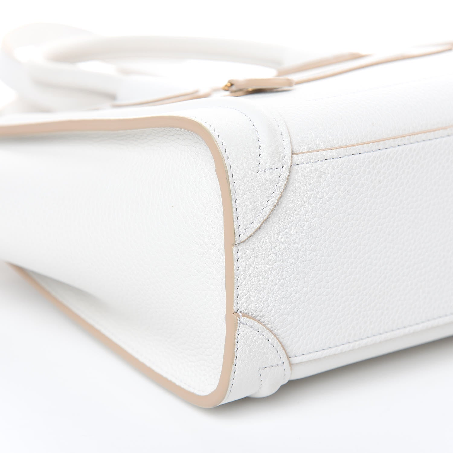 Celine Drummed Calfskin Nano Luggage Optic White 8 of 12