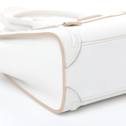 Celine Drummed Calfskin Nano Luggage Optic White 8 of 12