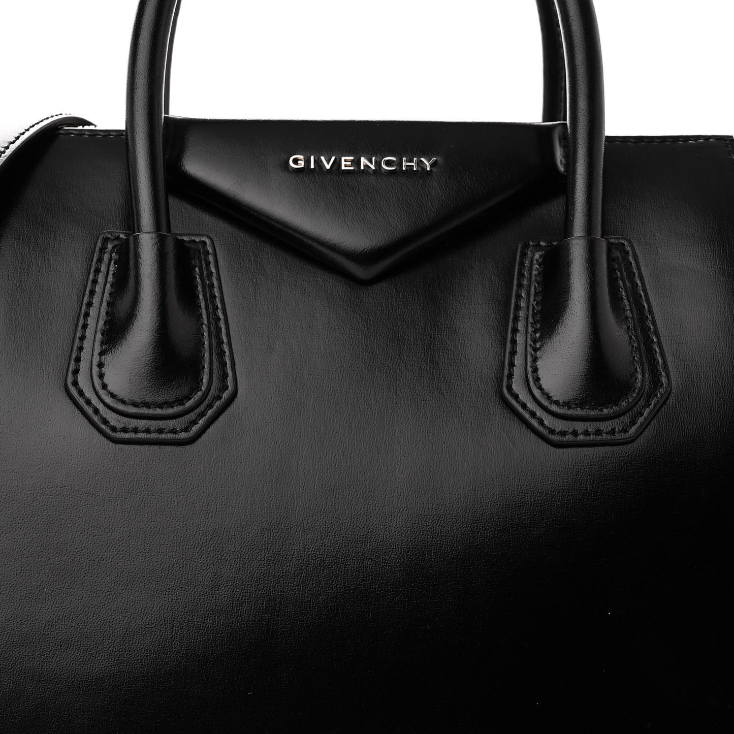 Shiny Lord Calfskin Small Antigona Black