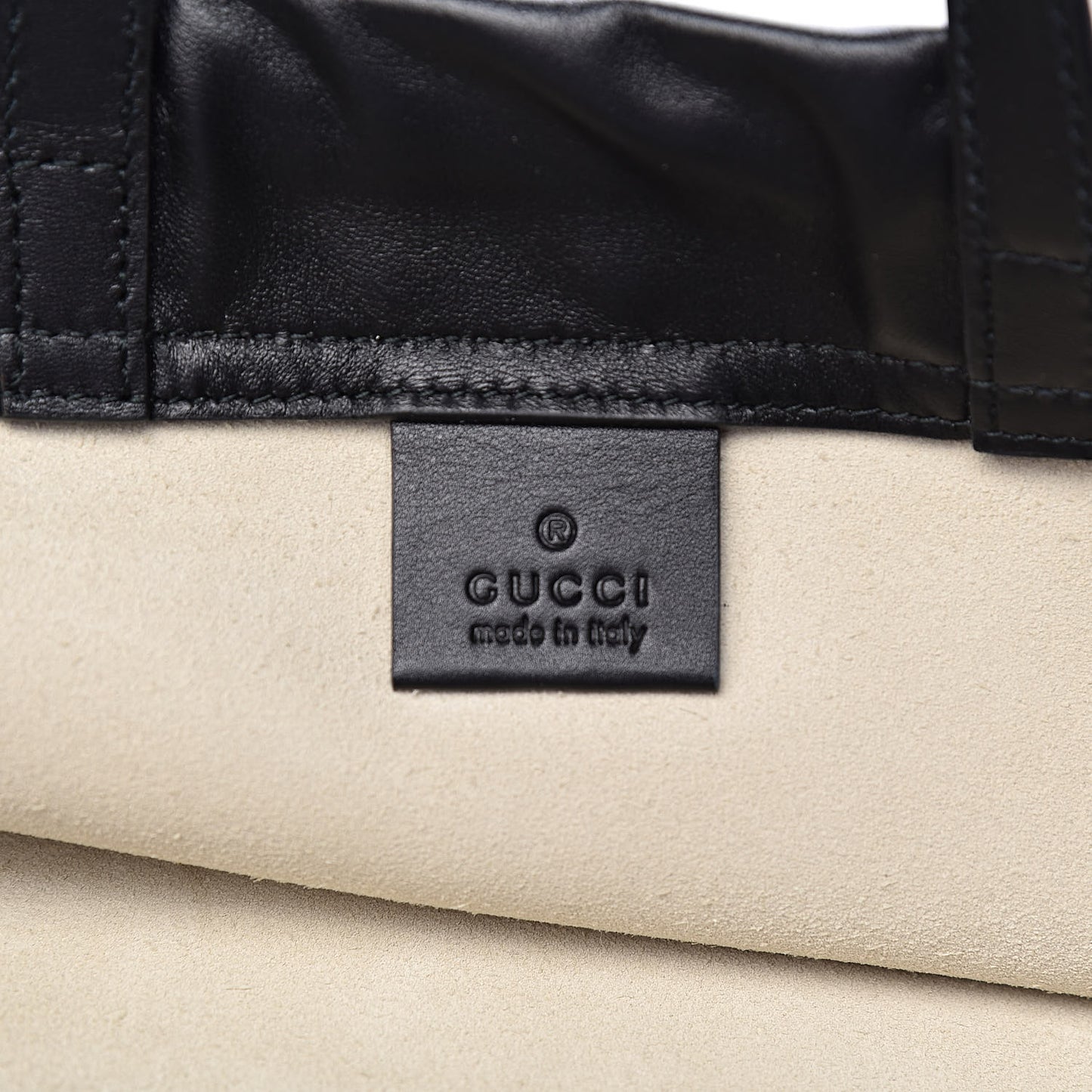 Calfskin Logo Drawstring Backpack Mystic White