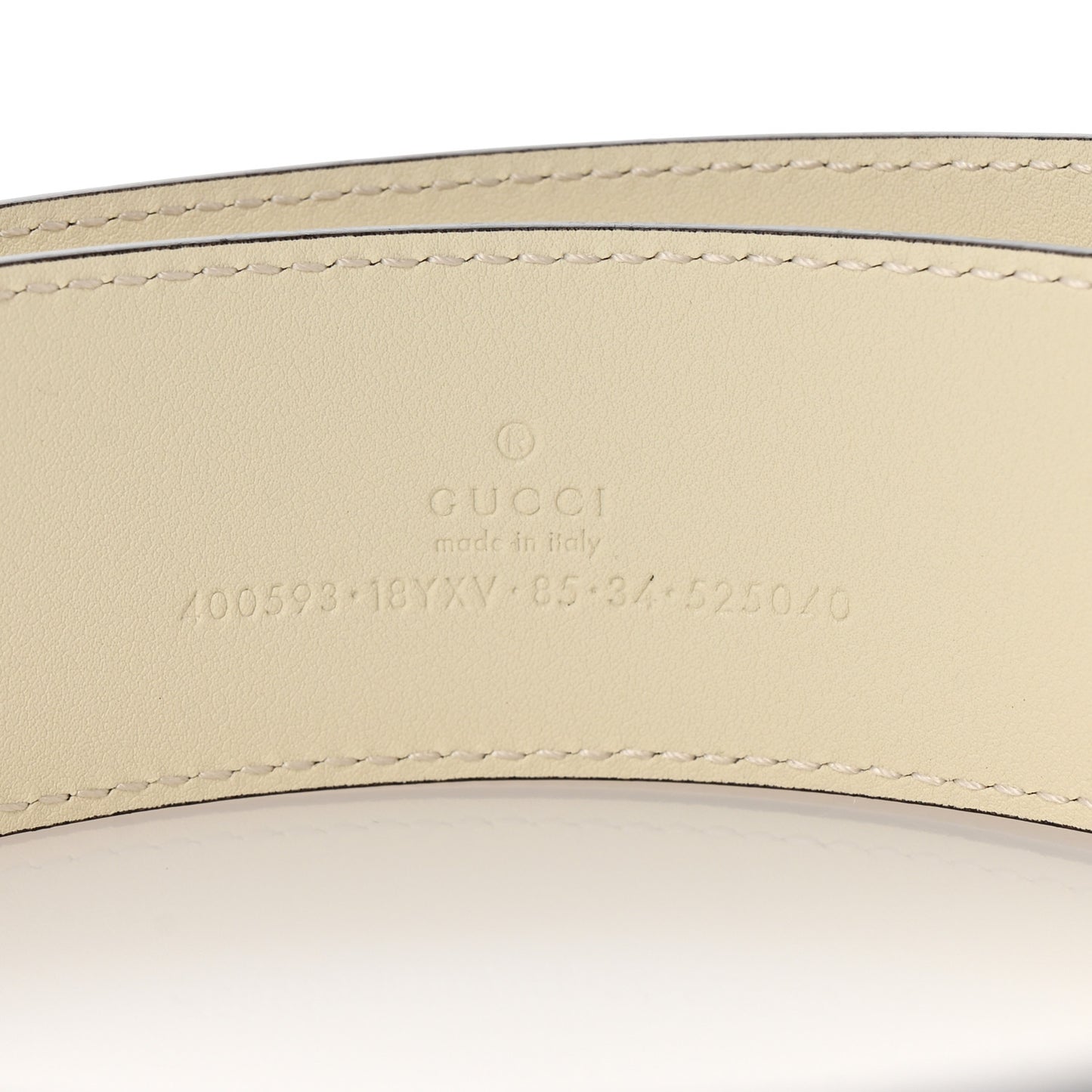 Azalea Calfskin Enamel Monochrome Double G 40mm Belt 85 34 Mystic White