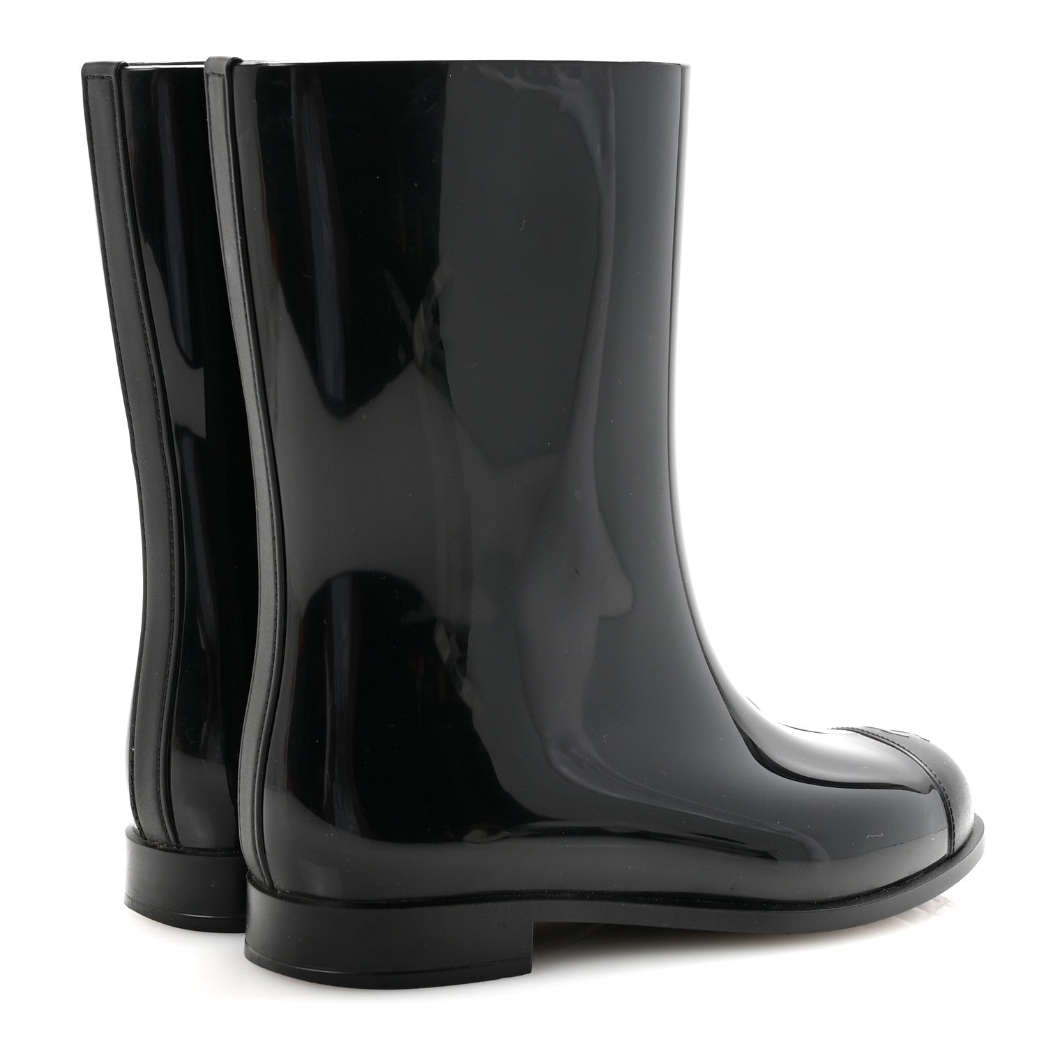 Chanel Rubber Rain Boots 36 Black 5 of 9