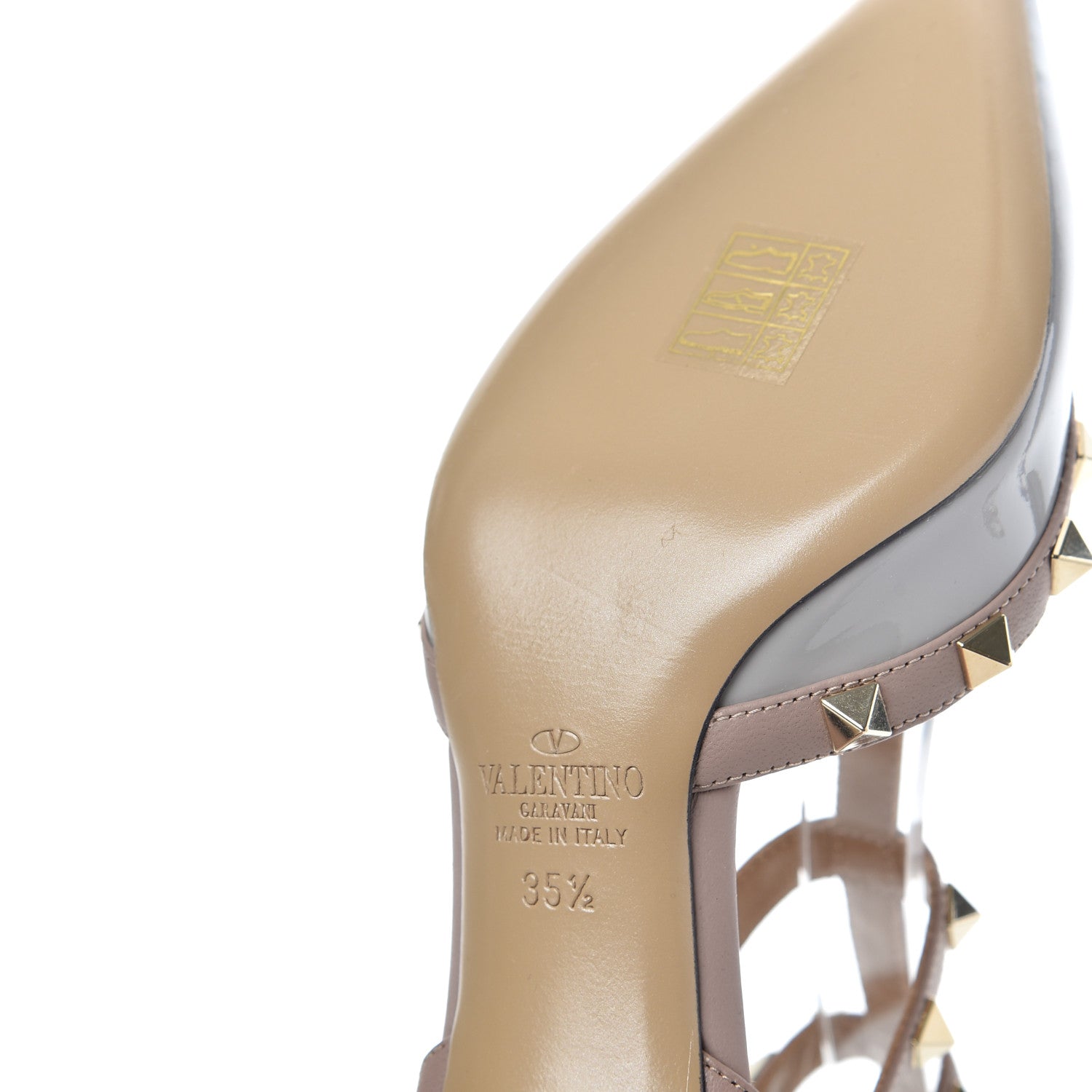 Valentino Garavani Patent Nappa Rockstud Ankle Strap 65mm Pumps 35.5 Pastel Grey Poudre 11 of 14