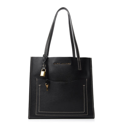 Marc Jacobs Grained Calfskin Medium Grind T Pocket Tote Black 1 of 10