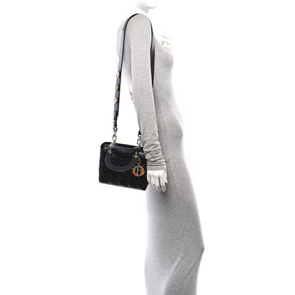Christian Dior Lambskin Cannage Small Lucky Badges My Lady Dior Black 2 of 10