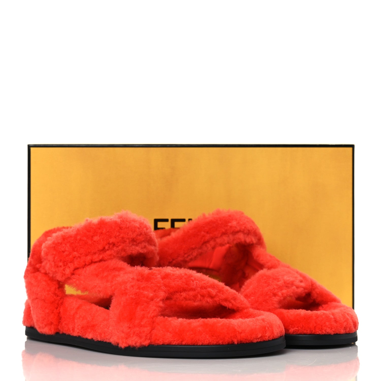 Fendi Shearling FF Fendi Feel Sandals 37.5 Georgia Georgia Scuro 8 of 8