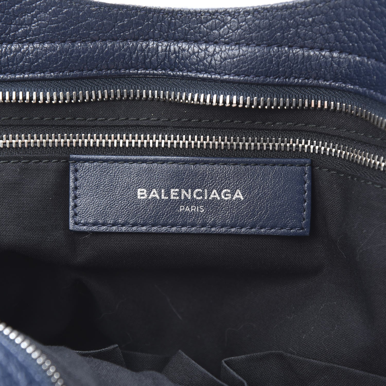 Balenciaga Chevre Silver Metallic Edge Hardware City Bleu Nuit Dark Sea 6 of 12