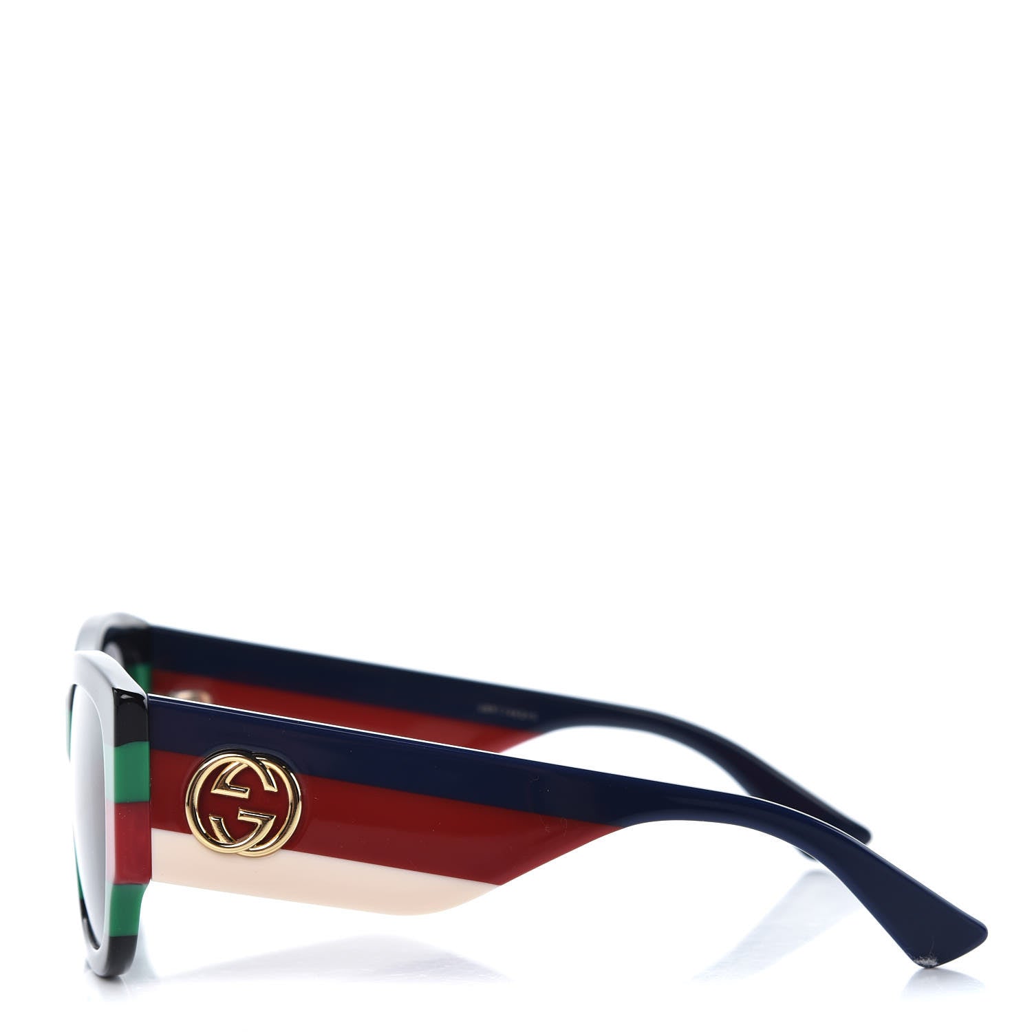 Gucci Acetate Web Oversized Frame Rectangle Sunglasses GG0276S Black Multicolor 3 of 8