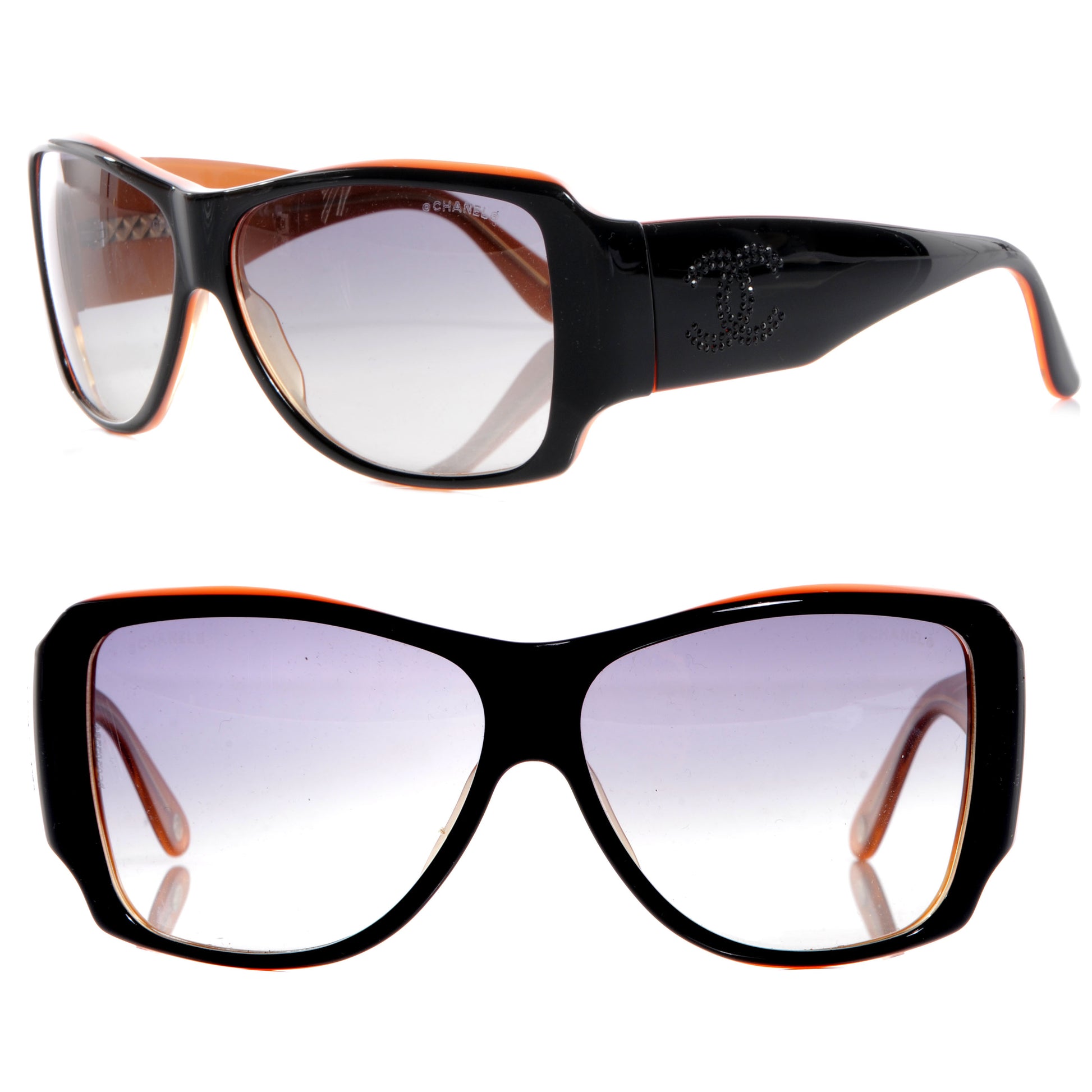 Chanel Black Crystal CC Logo Sunglasses 5096-B Black 1 of 4