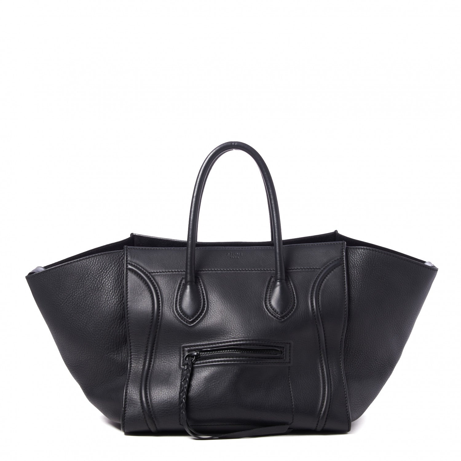 Celine Grained Calfskin Medium Phantom Luggage Black 1 of 9