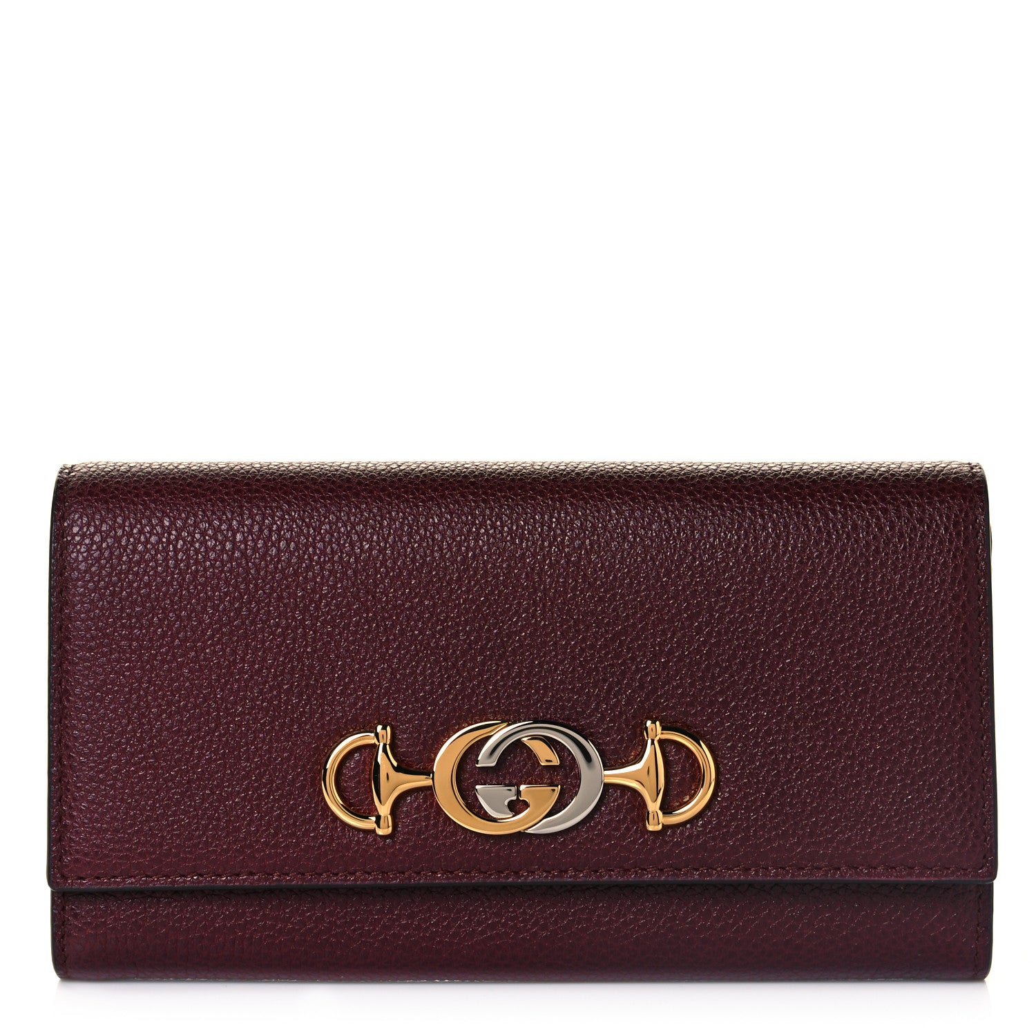 Gucci Grainy Calfskin Zumi Continental Wallet Vintage Bordeaux 1 of 7