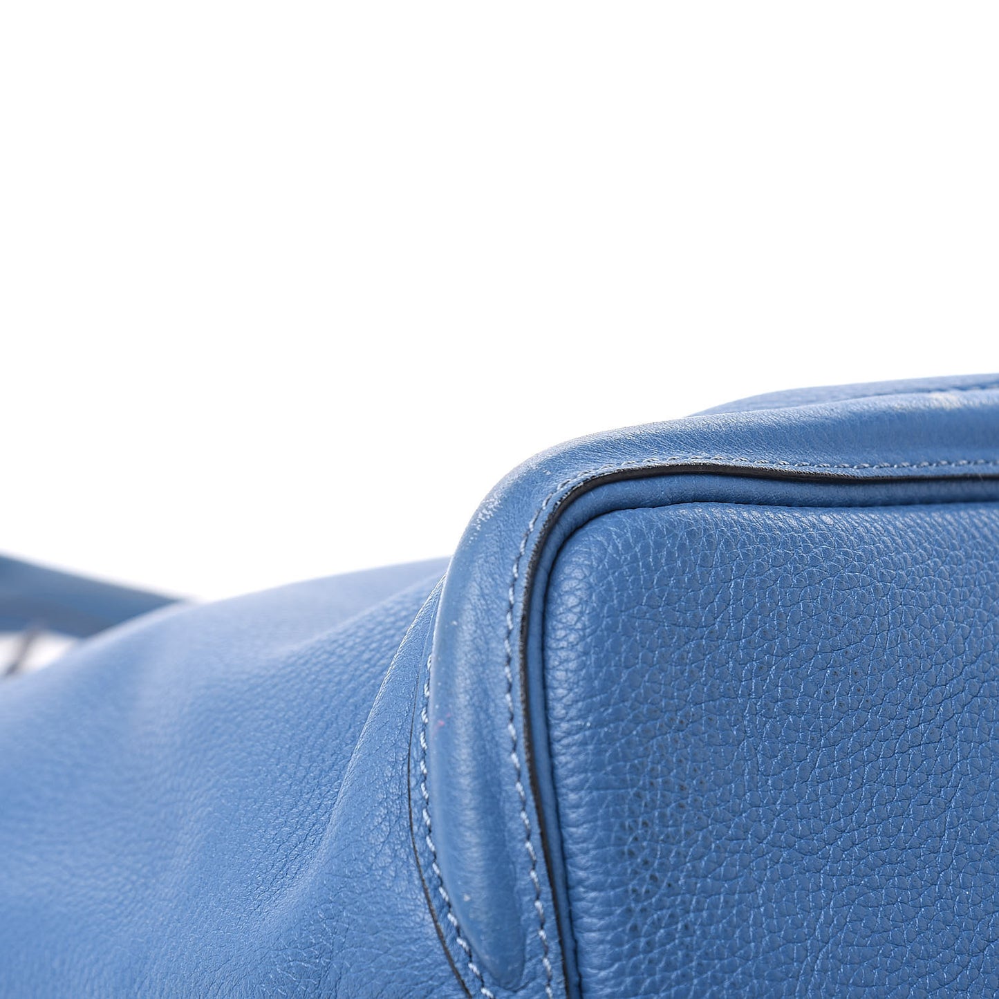 Pebbled Calfskin Skull Padlock Tote Blue