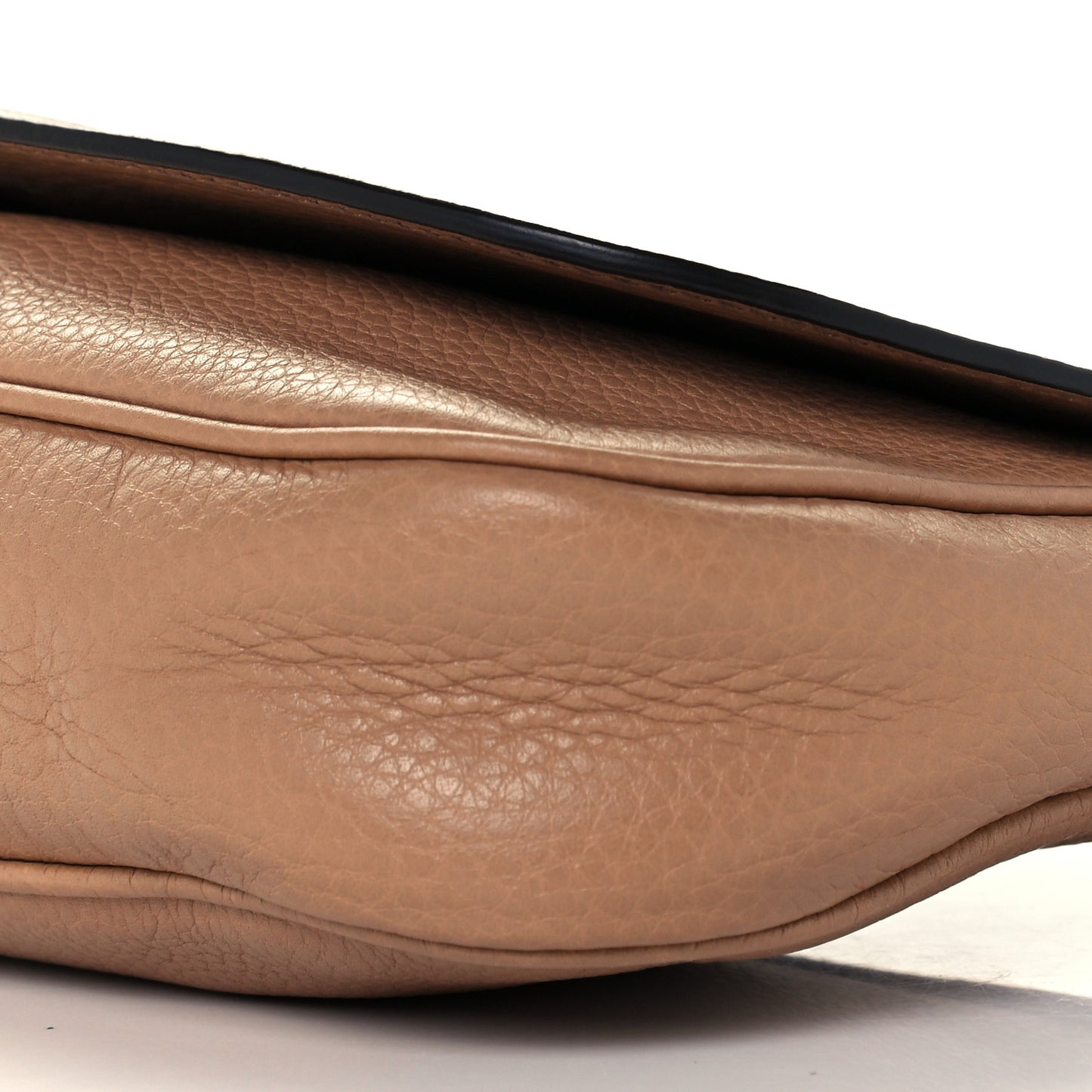 Pebbled Calfskin Medium Soho Flap Crossbody Camelia