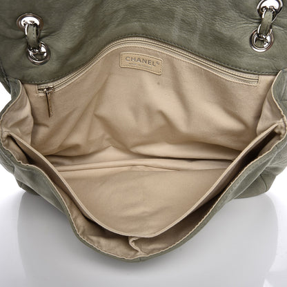 Chanel Ultra Soft Suede Calfskin Large Natural Beauty Flap Khaki 5 of 7