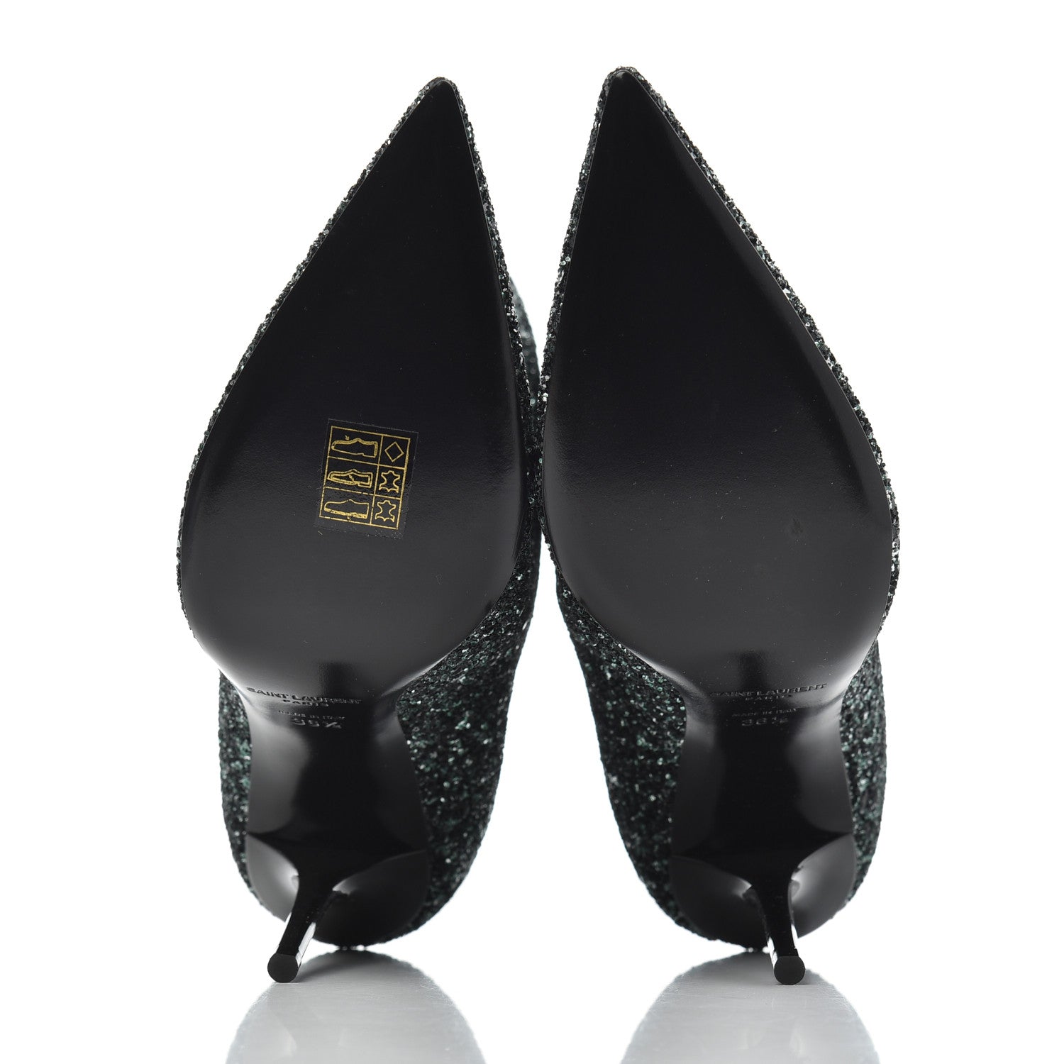 Saint Laurent Glitter Pierre 95 Ankle Boots 36.5 Green 5 of 11