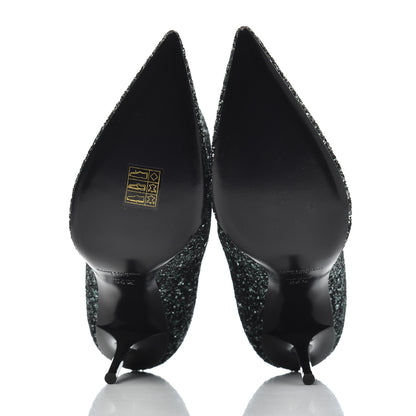 Saint Laurent Glitter Pierre 95 Ankle Boots 36.5 Green 5 of 11