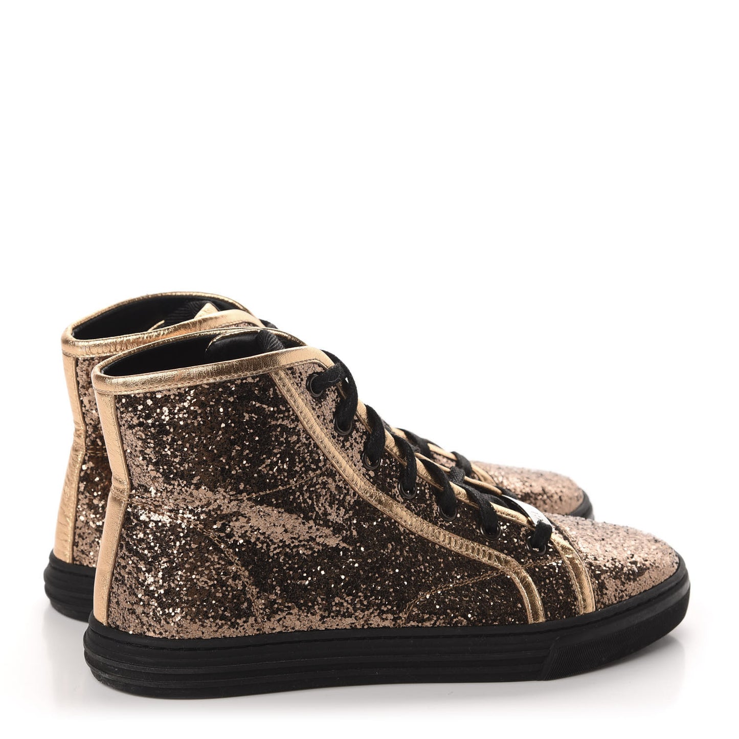 Nappa Glitter Galactica High Top Sneakers 36.5 Copper