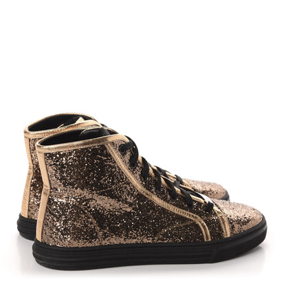 Gucci Nappa Glitter Galactica High Top Sneakers 36.5 Copper 4 of 9