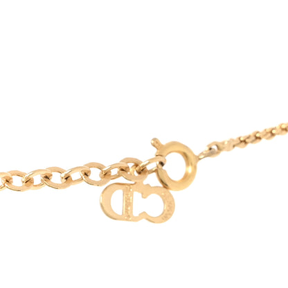 Christian Dior Metal Crystal CD Necklace Gold Black 4 of 4