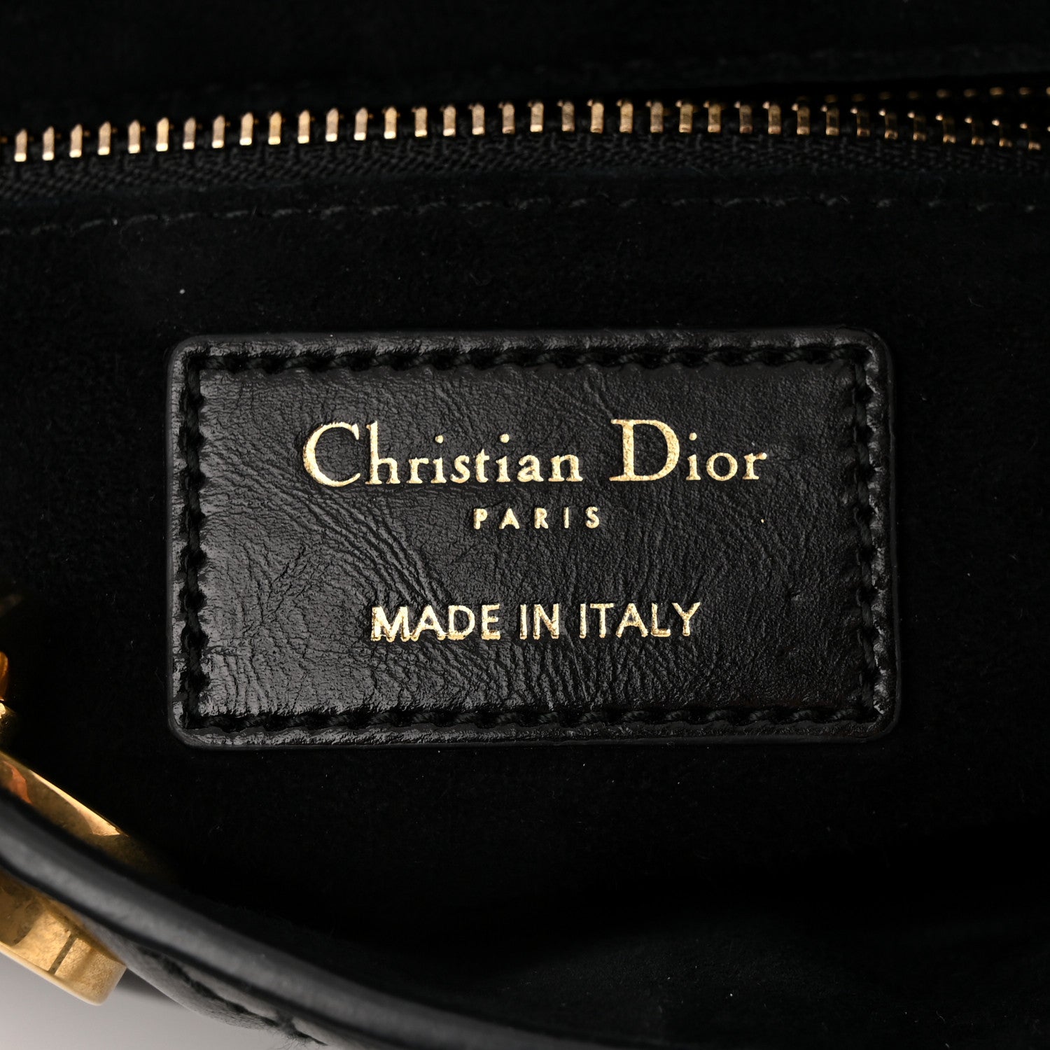 Christian Dior Crinkled Patent Cannage Small Lucky Badges My Lady Dior Black 6 of 11