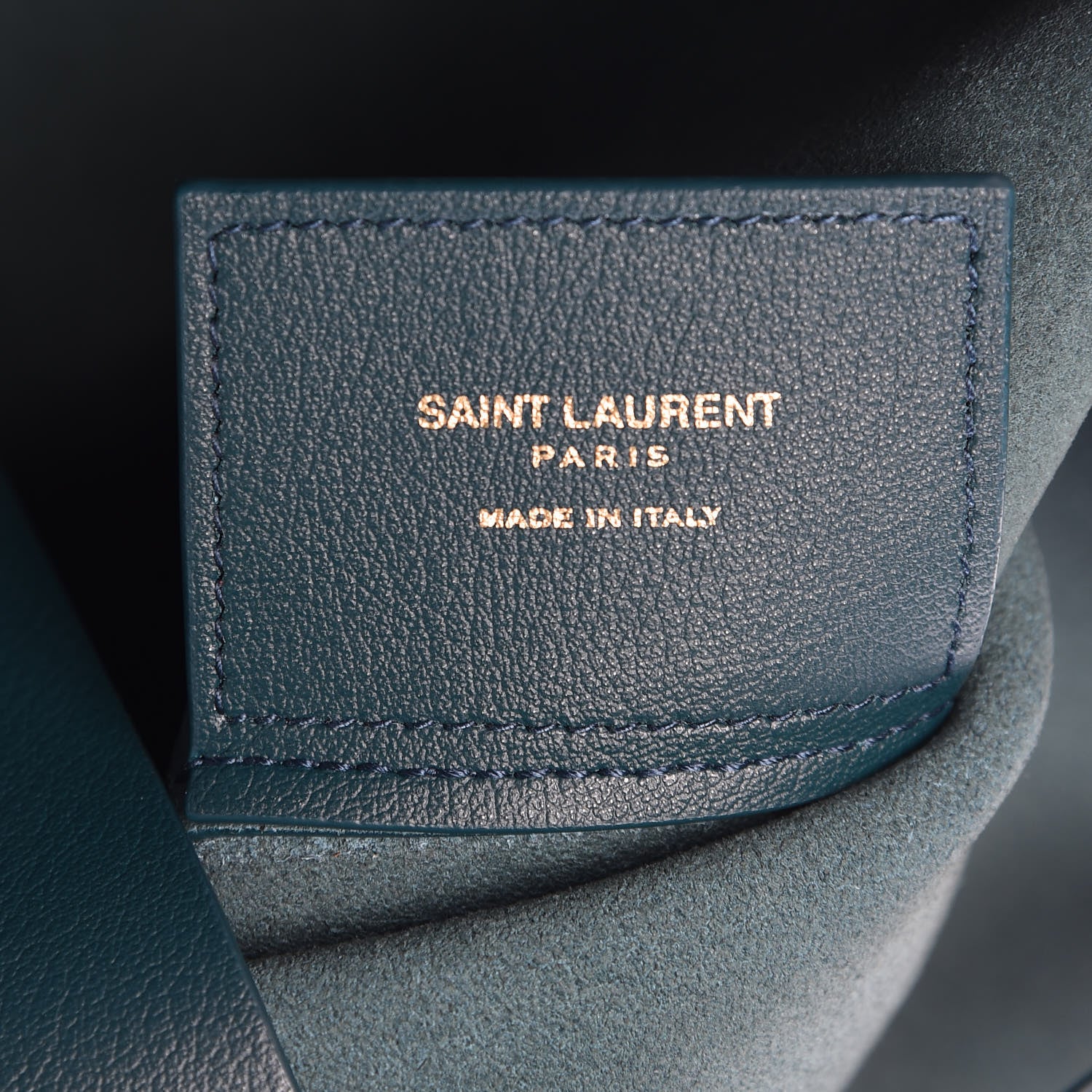 Saint Laurent Calfskin Large Shopping Tote Dark Turquoise 7 of 11