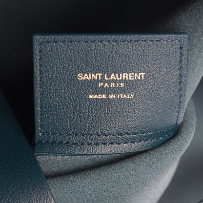 Saint Laurent Calfskin Large Shopping Tote Dark Turquoise 7 of 11