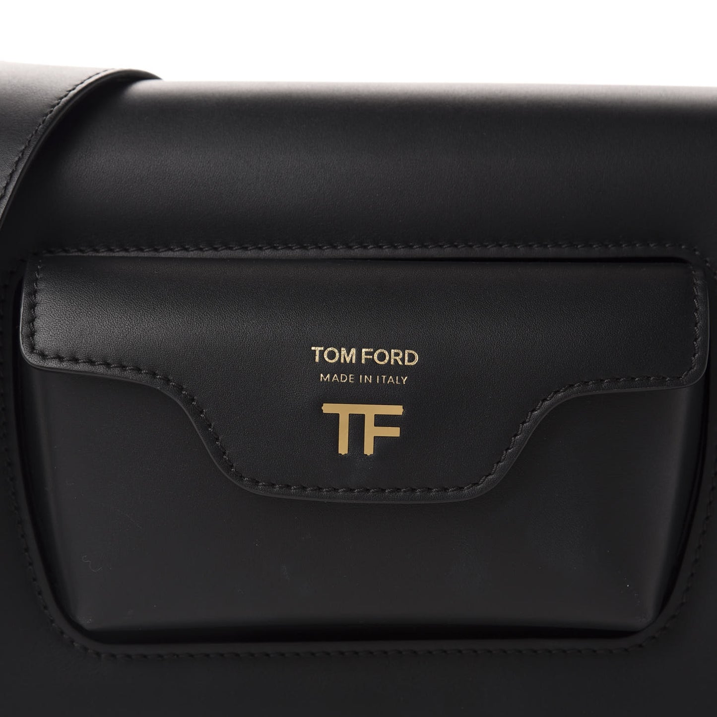 Calfskin Hollywood T Twist Shoulder Bag Black