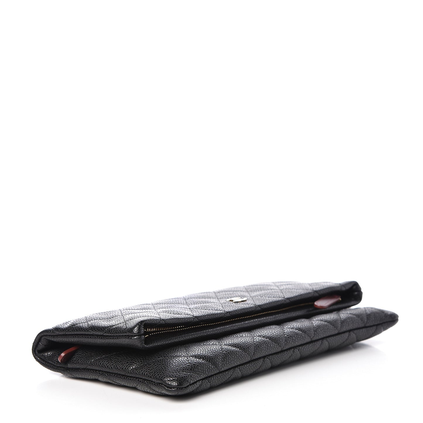 Caviar Quilted CC Beauty Clutch Black