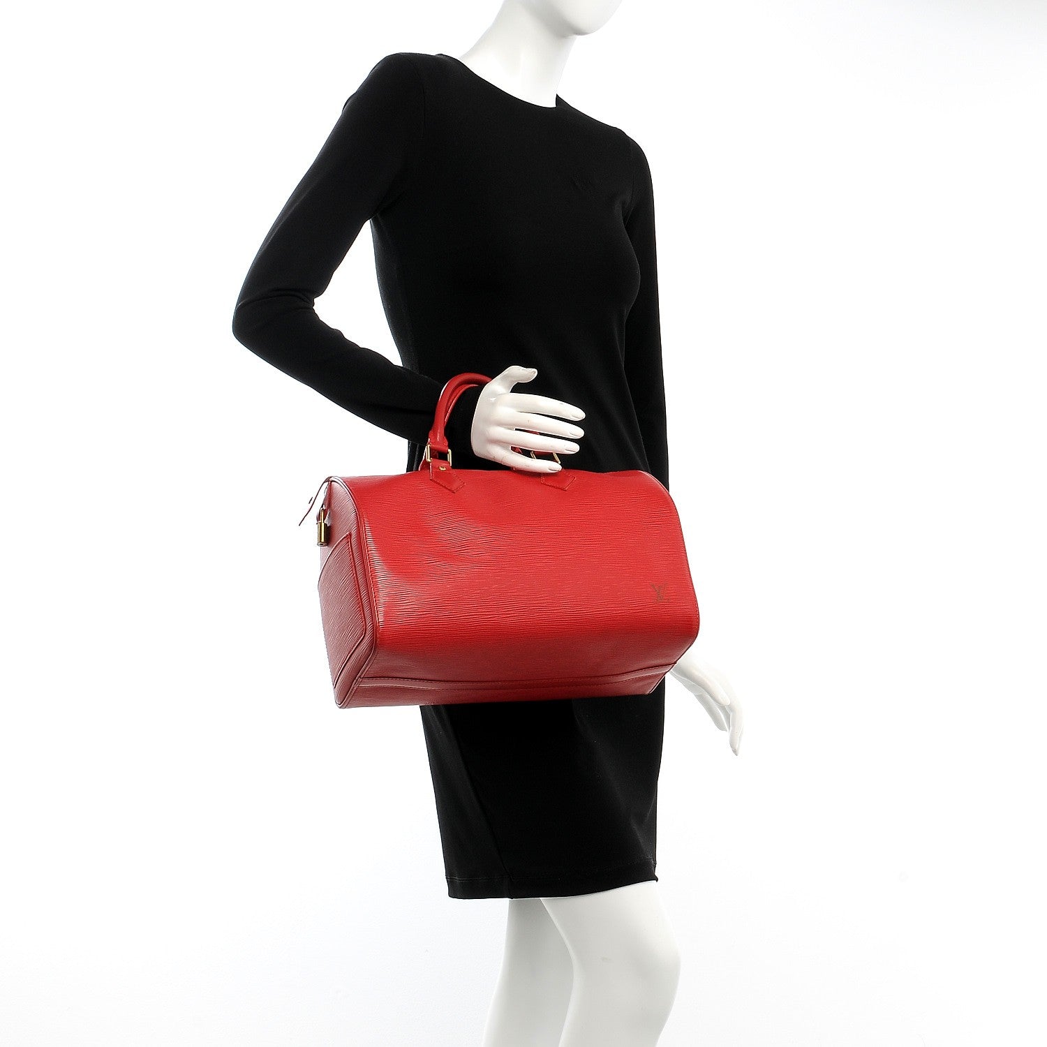 Louis Vuitton Epi Speedy 30 Castillan Red 2 of 13