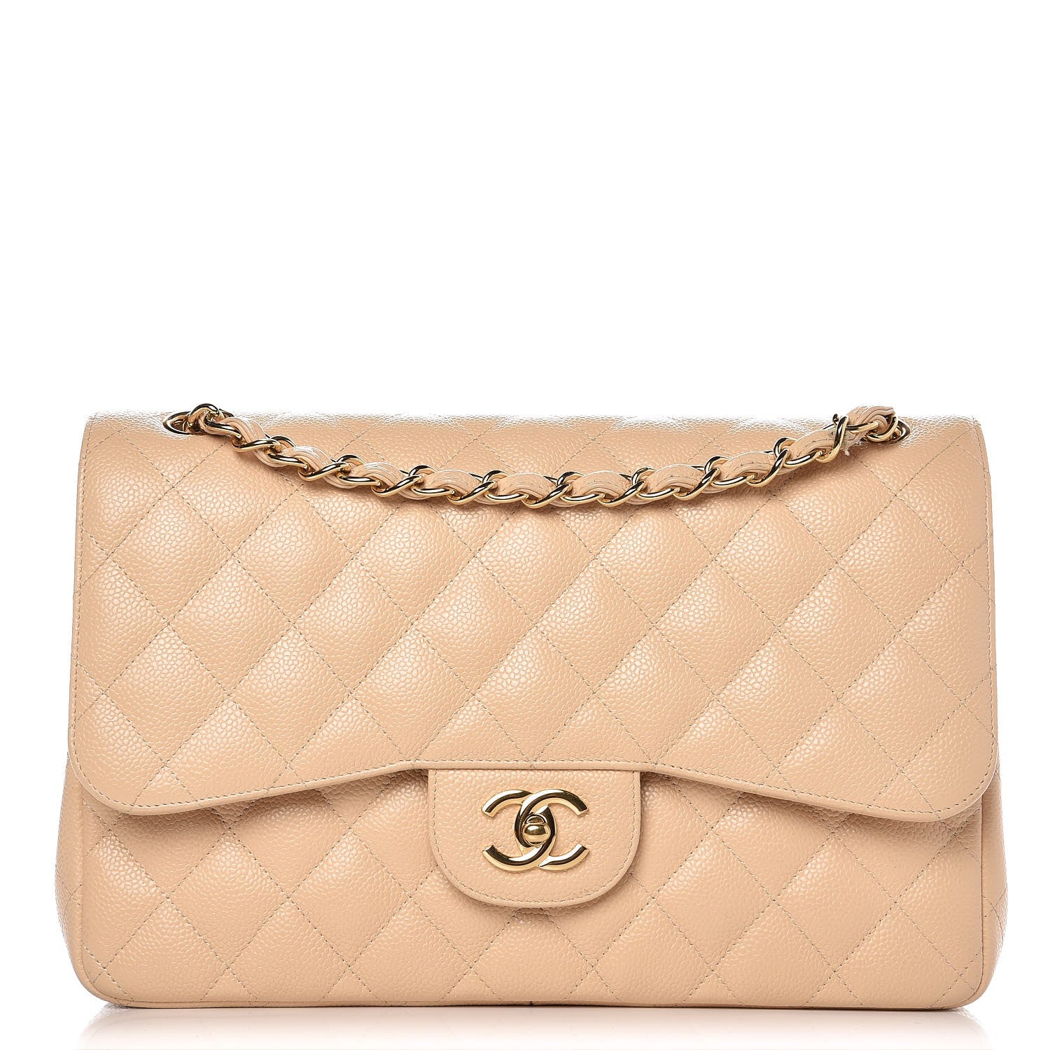 Chanel Caviar Quilted Jumbo Double Flap Beige Clair 1 of 9