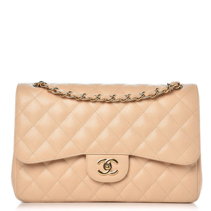 Chanel Caviar Quilted Jumbo Double Flap Beige Clair 1 of 9