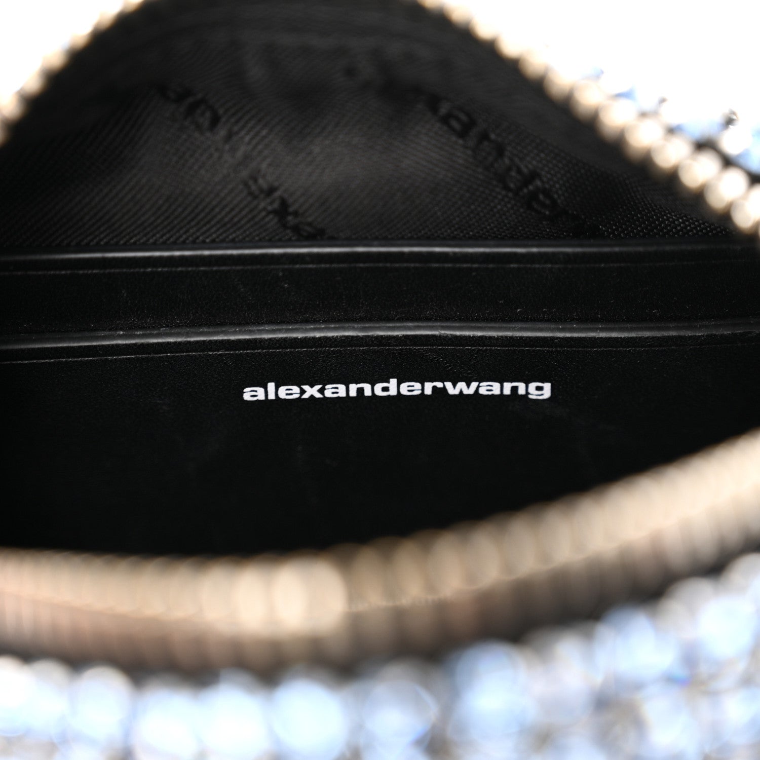 Alexander Wang Mesh Crystal Rhinestone Mini Heiress Pouch Navy 6 of 13