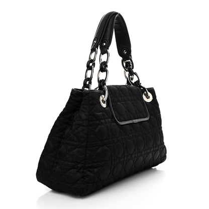 Christian Dior Satin Cannage Charming Lock Flap Shoulder Bag Black 3 of 15