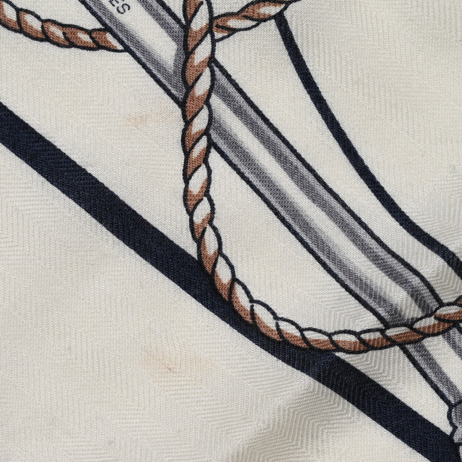 Hermes Cashmere Silk Chorus Stellarum Shawl 140 Blanc Marine Beige Rose 7 of 7