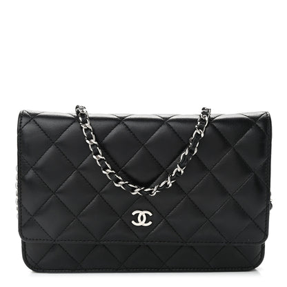 Chanel Lambskin Quilted Wallet On Chain WOC Black 1 of 12