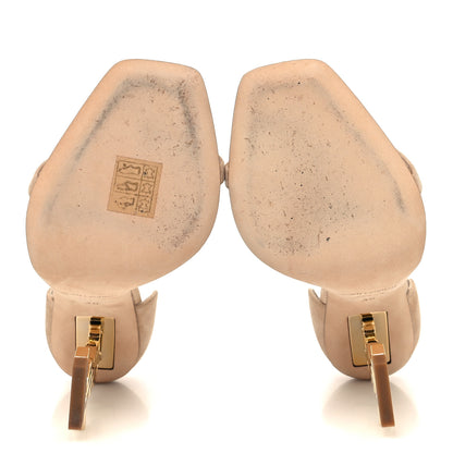 Saint Laurent Suede Calfskin Opyum 110 Sandals Cachemere 36 Pale Gold 5 of 10