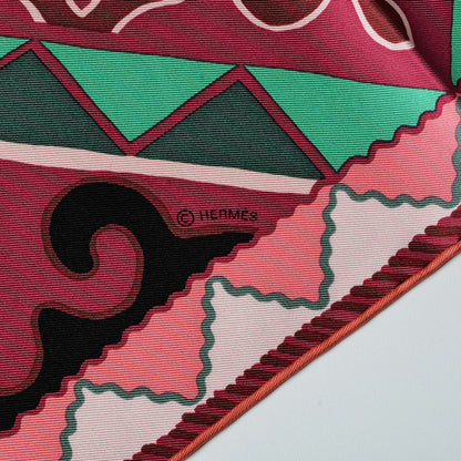 Hermes Silk Appaloosa Des Steppes Scarf 90 Canard Marine Framboise 3 of 6