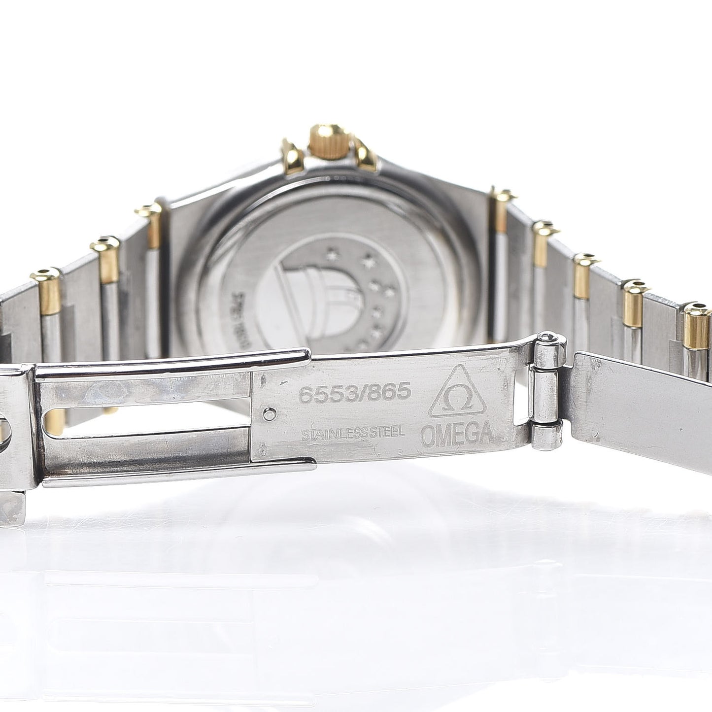Stainless Steel 18K Yellow Gold Mother of Pearl 22mm Constellation Quartz Watch 1262.70
