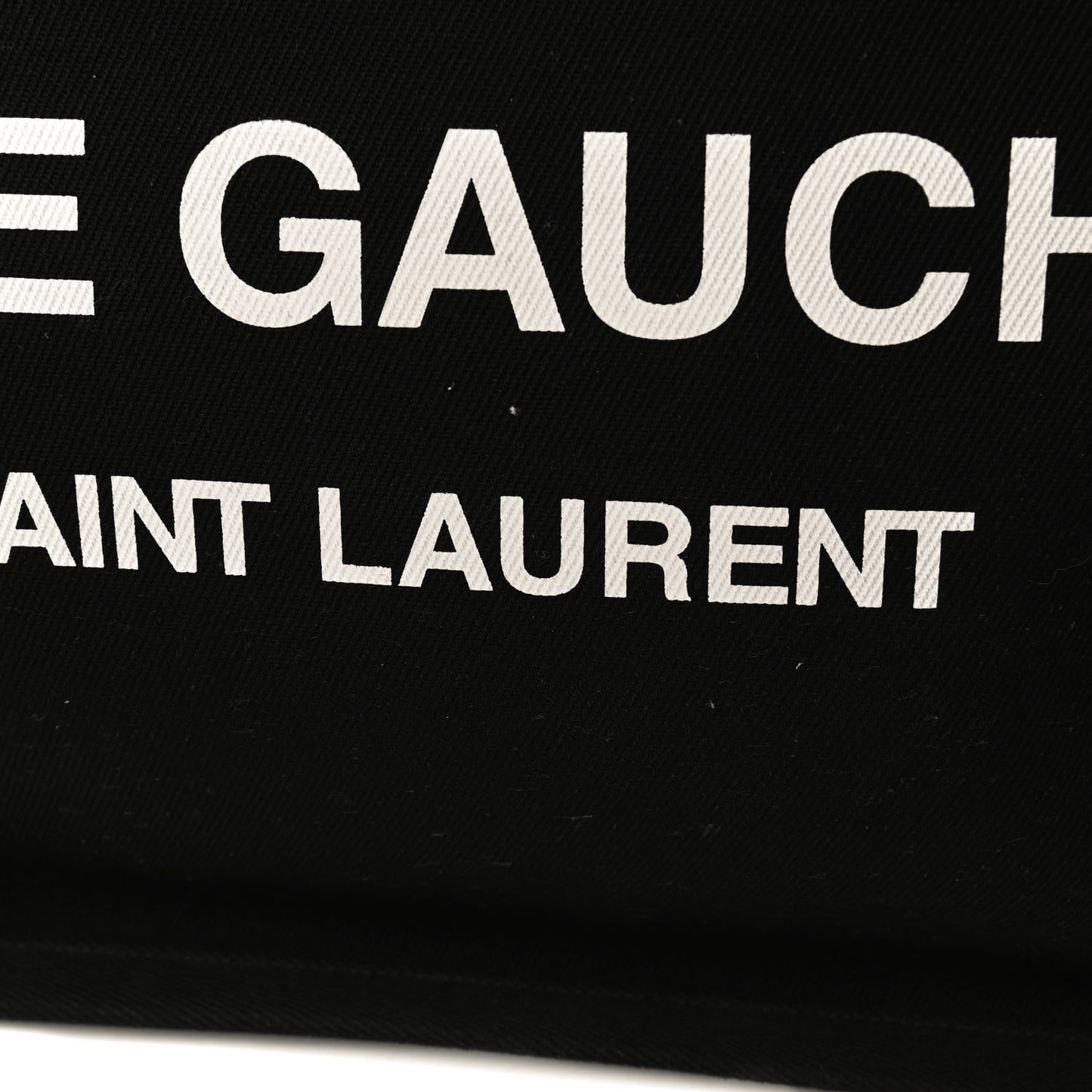 Linen Calfskin Rive Gauche Tote Black