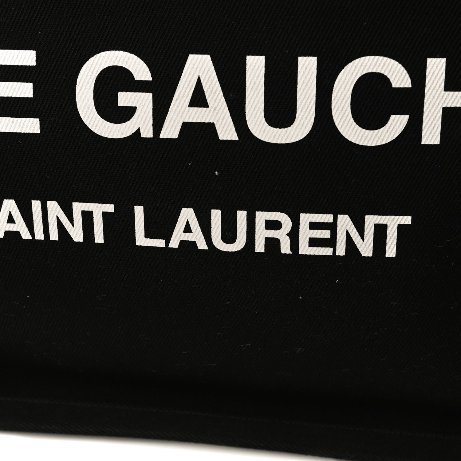 Saint Laurent Linen Calfskin Rive Gauche Tote Black 12 of 18